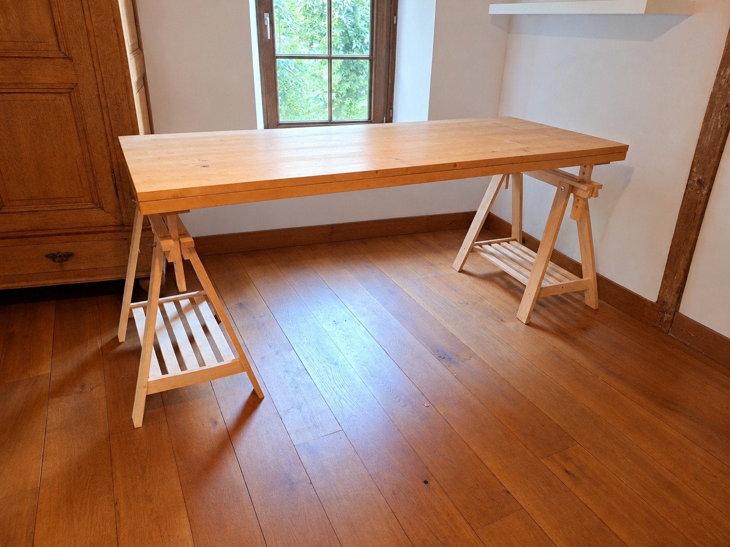 table sur tréteaux en bois, Enlèvement