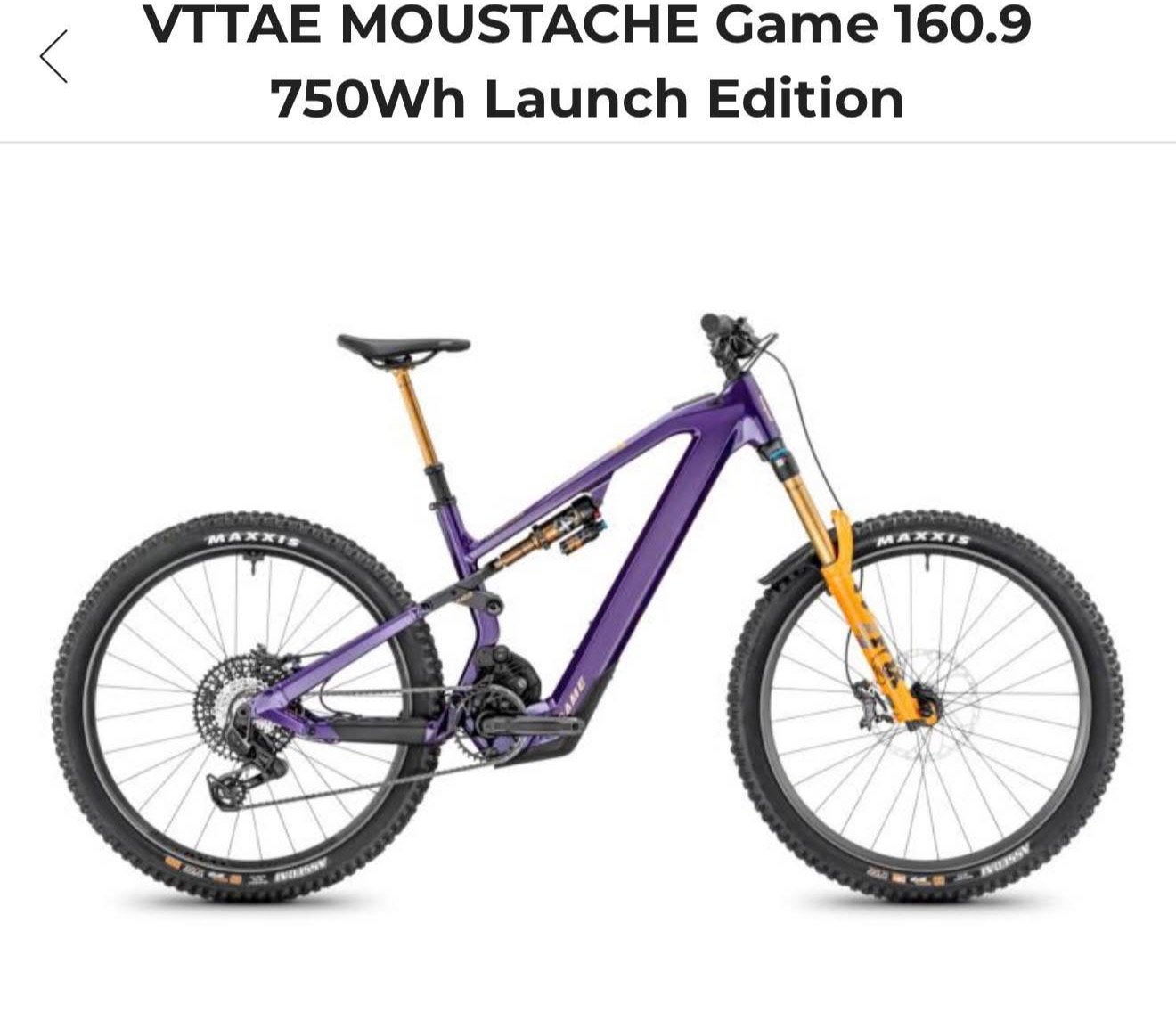 VTTAE Moustache Game 160.9 – 750 Wh – Launch Edition, Ophalen, Zo goed als nieuw