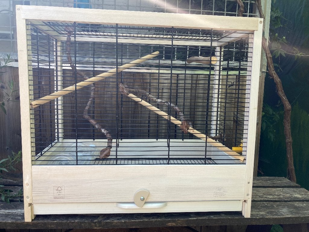 Stevige houten vogelkooi, Animaux & Accessoires, Oiseaux | Cages & Volières, Comme neuf, Cage à oiseaux, Enlèvement