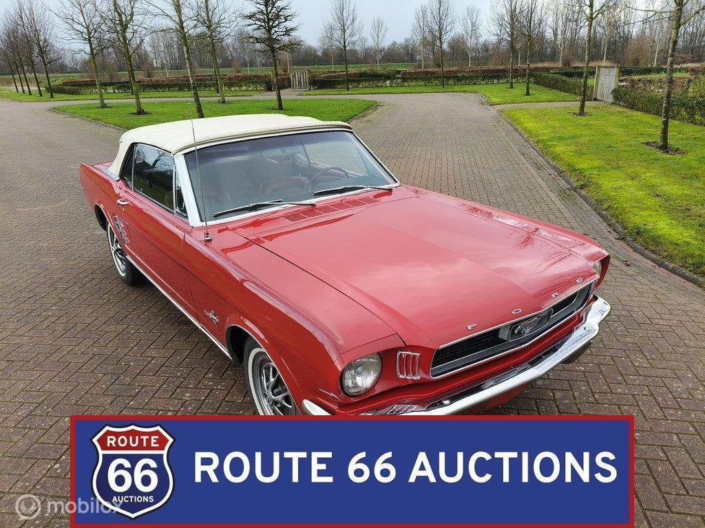 Ford Mustang Cabriolet | 1966 | Route 66 Auctions, Autos, Oldtimers & Ancêtres, Entreprise, Achat, Ford, Essence, Autre carrosserie