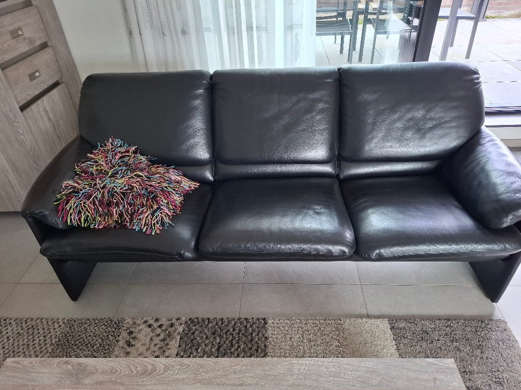 leren bank, Ophalen, 150 tot 200 cm, Driepersoons, Zo goed als nieuw
