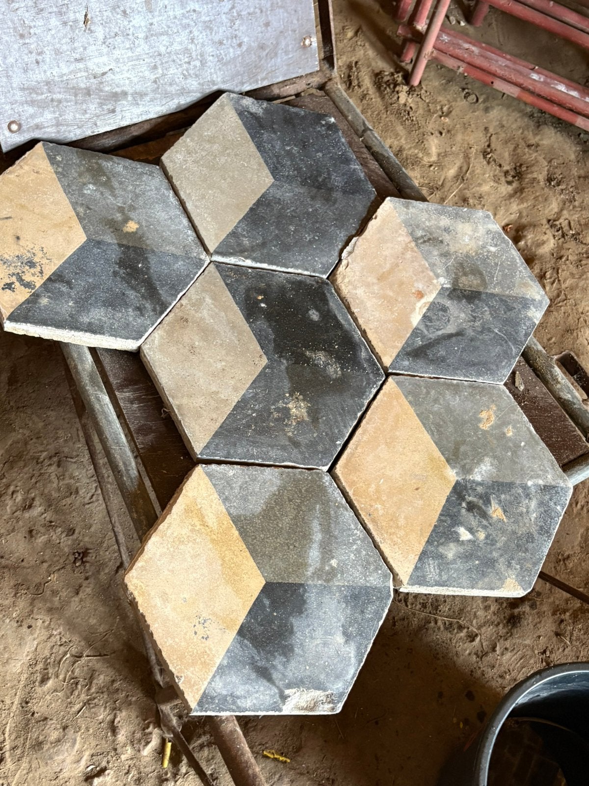 Carreaux d'église hexagonaux, Bricolage & Construction, Dalles & Carrelages, Enlèvement, Utilisé