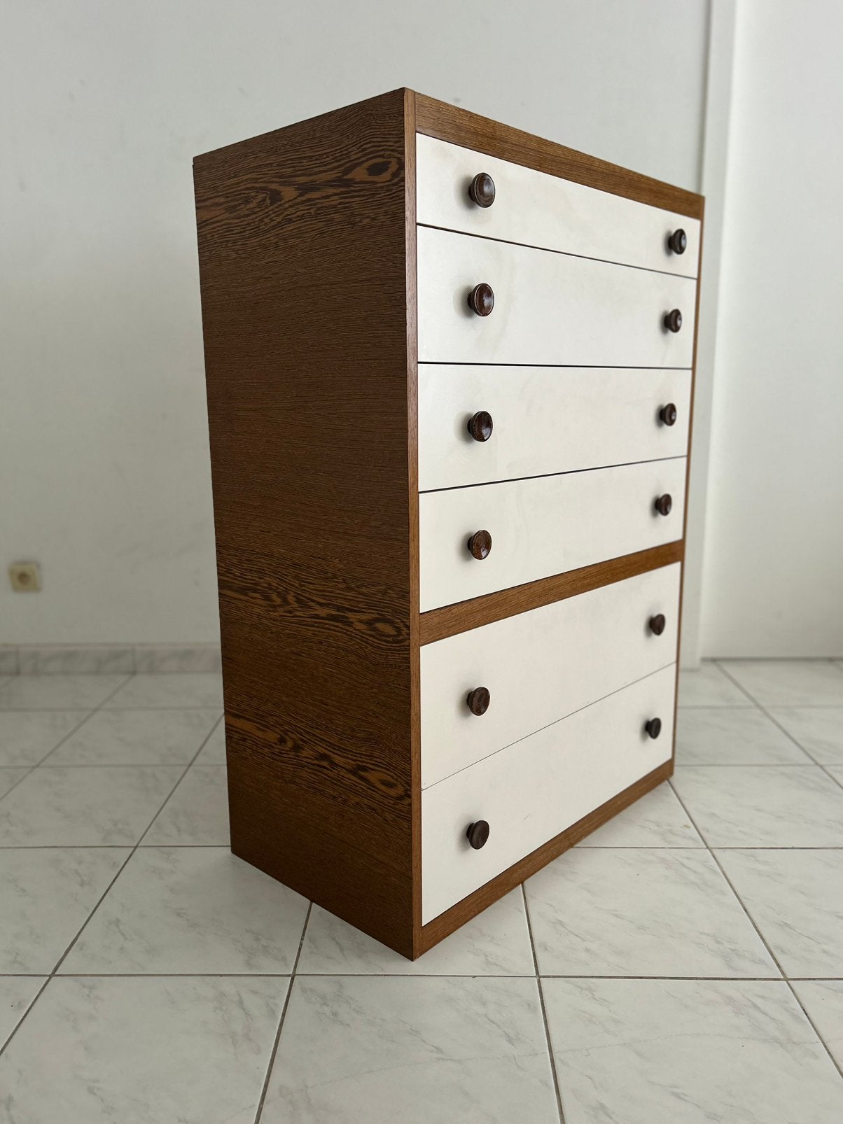 Vintage ladekast wenge hout 6 lades, Ophalen, Gebruikt, 5 laden of meer, 100 tot 150 cm