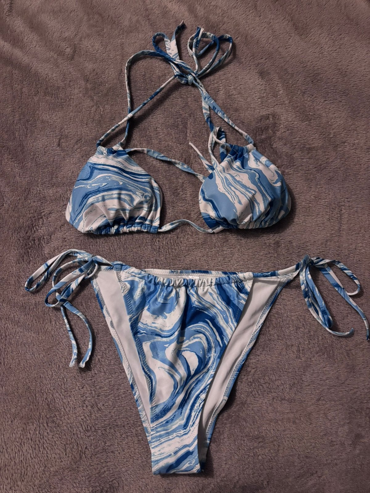 Leuke blauwe triangelbikini S h&m gebruikt dames, Kleding | Dames, Ophalen of Verzenden, Gedragen, Bikini