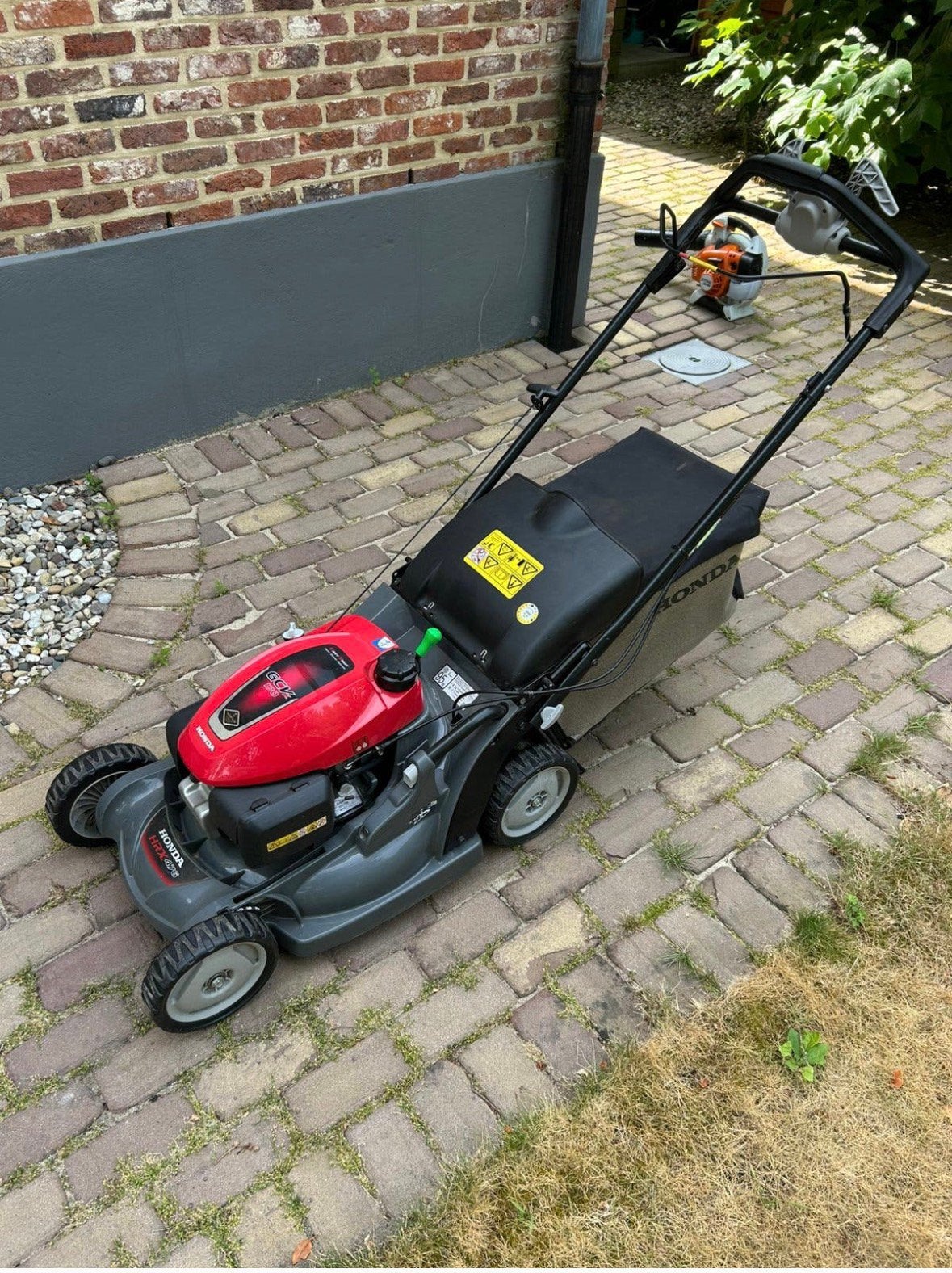 Benzine grasmaaier honda HRX476 select drive mulchen, Ophalen, Zo goed als nieuw, Mulchfunctie