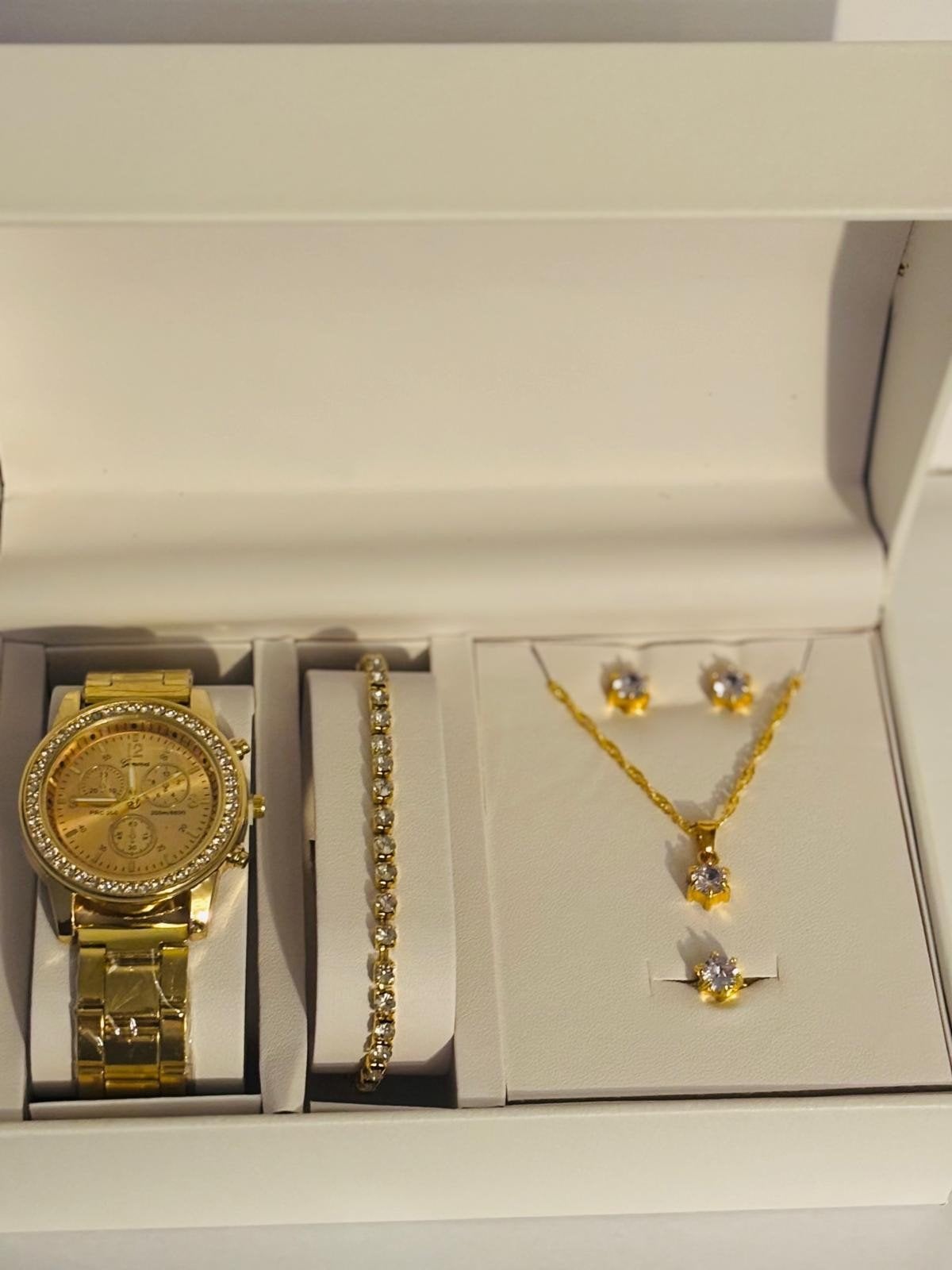 6-delige set dameshorloges, luxe quartzhorloge met strassste, Bijoux, Sacs & Beauté, Montres | Femmes, Enlèvement ou Envoi, Acier