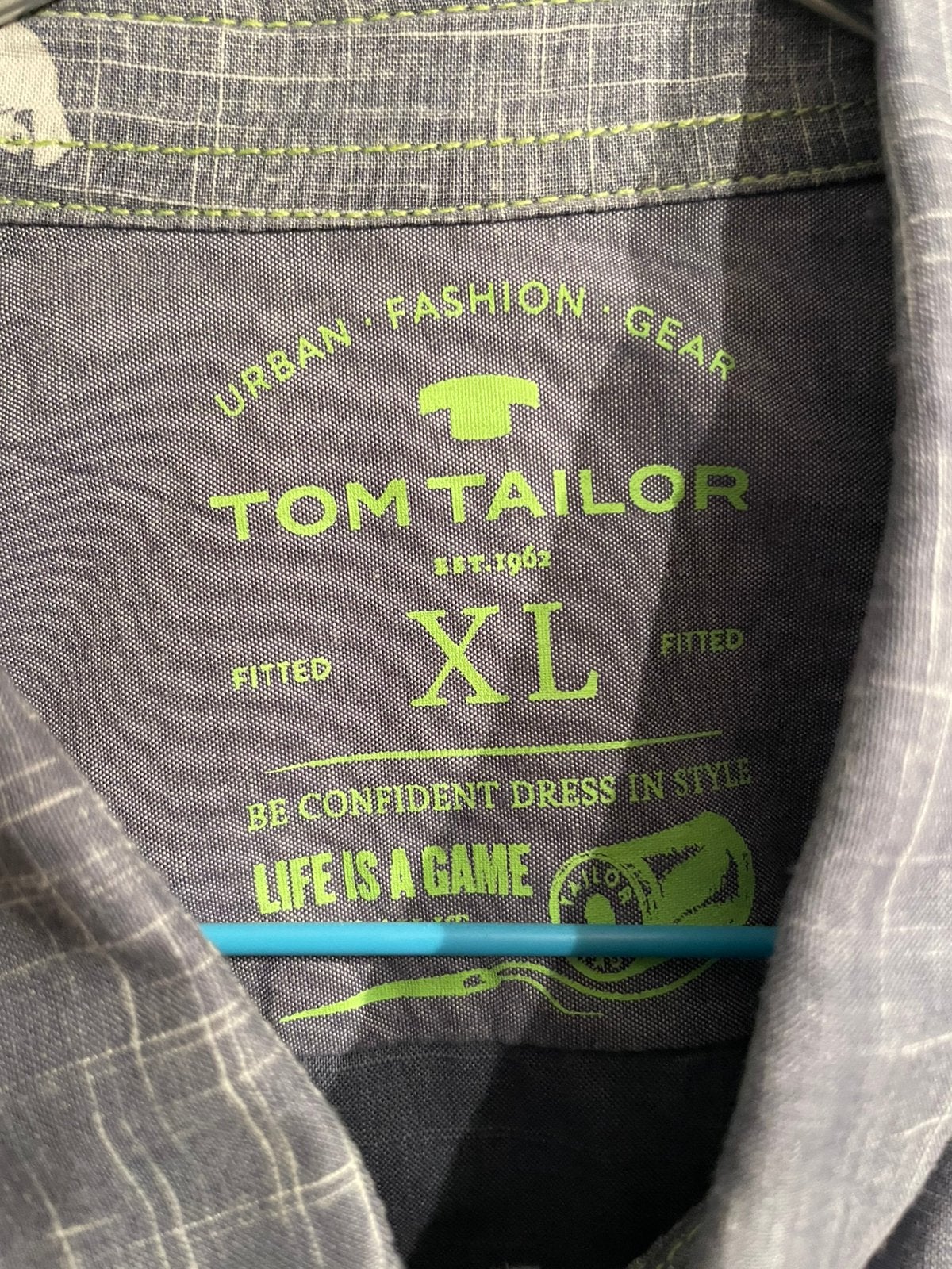 Grijsblauw vrijetijdsoverhemd met korte mouwen XL Tom Tailor, Kleding | Heren, Overhemden, Ophalen of Verzenden, Zo goed als nieuw