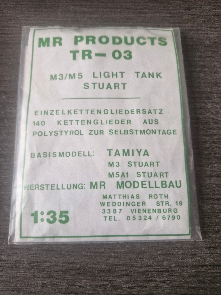 MR Models 1/35 M3/M5 Stuart Light Tank Track Links 140 pcs., Hobby en Vrije tijd, Overige merken, Tank, 1:32 tot 1:50, Nieuw