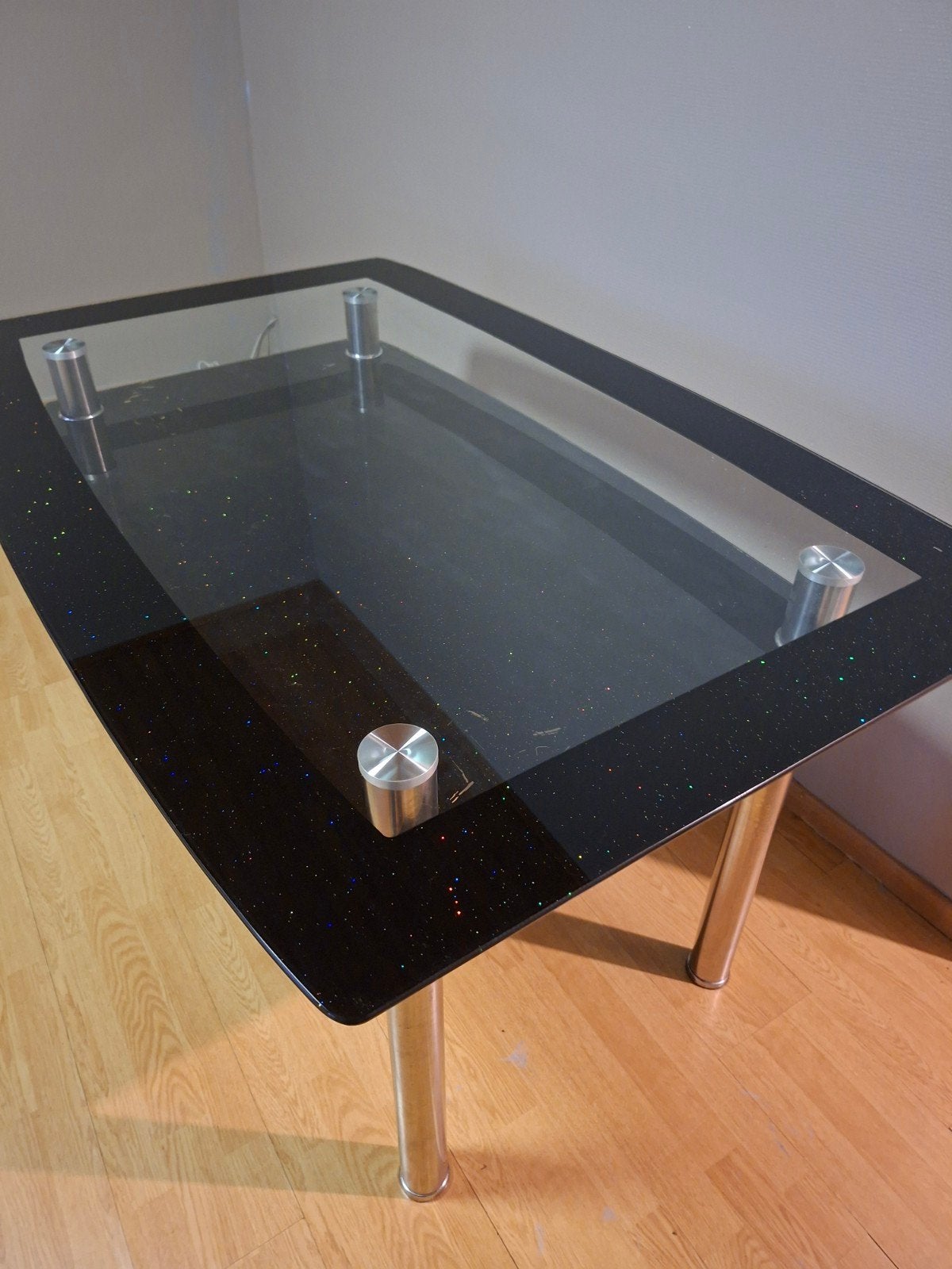 Très belle table en verre paillettée, Enlèvement, Verre