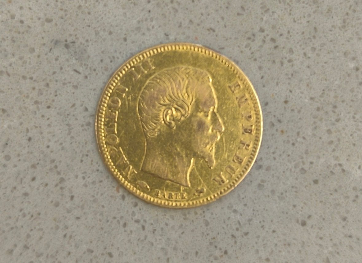 Napoleon III gouden munt 5 frank 1859 — Atelier Paris (A), Ophalen of Verzenden, Munten