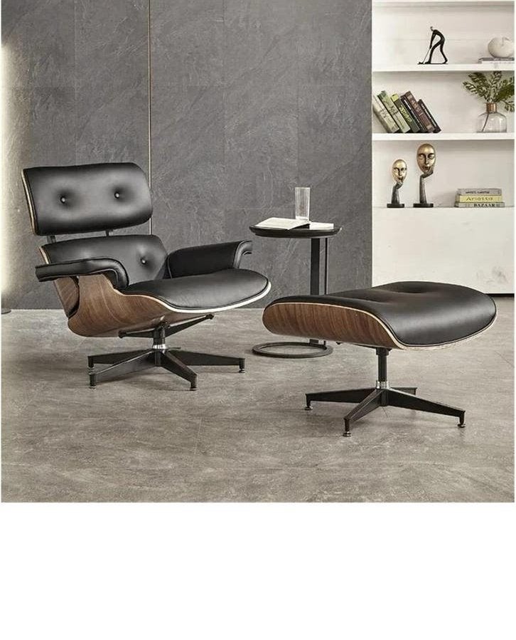 Luxe design lounge stoel met voetenbank, Huis en Inrichting, Tafels | Salontafels, Ophalen of Verzenden, Zo goed als nieuw