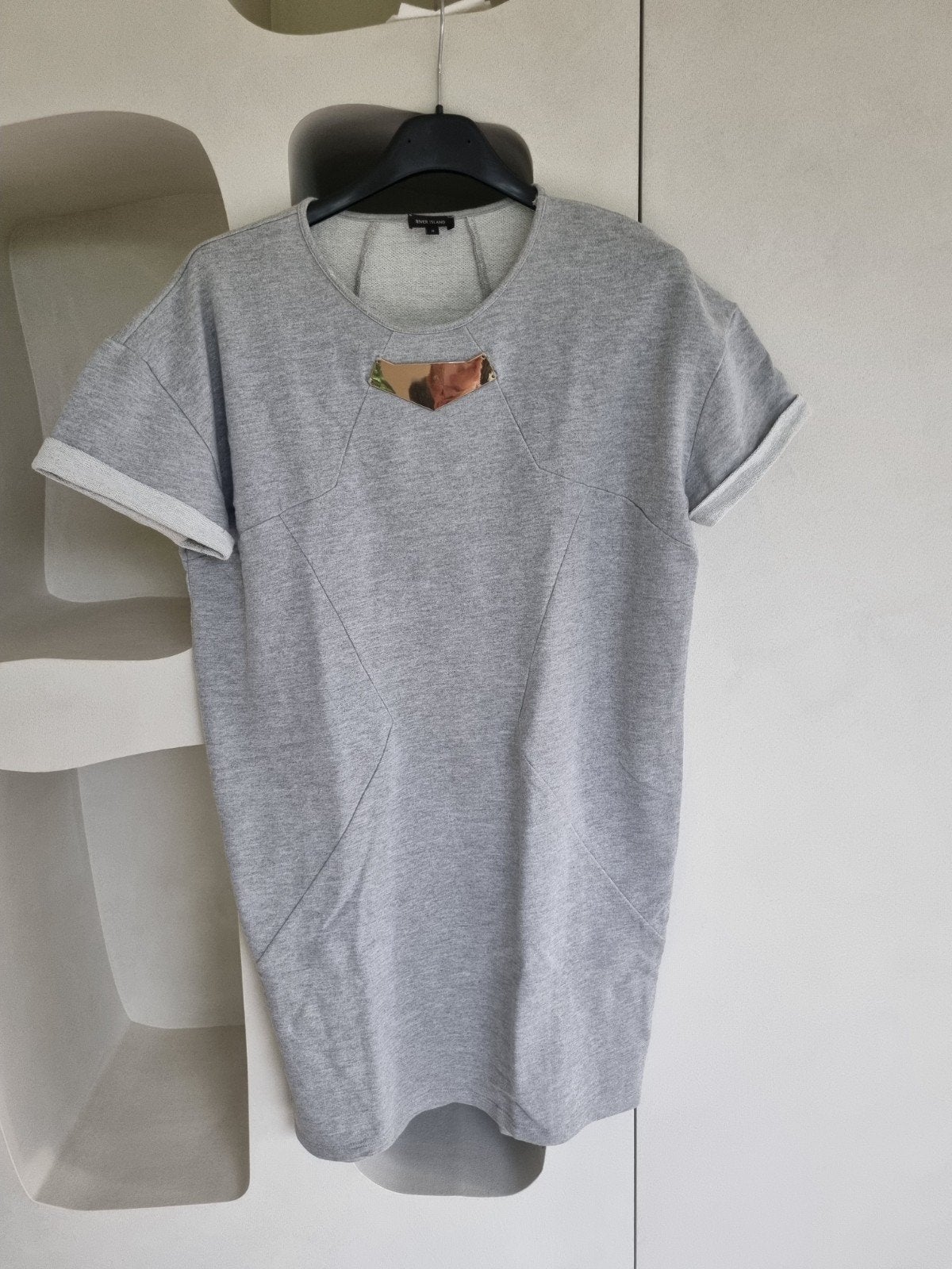 Robe River Island gris clair taille 34 EUR, Gris, Enlèvement ou Envoi, Comme neuf, Taille 34 (XS) ou plus petite