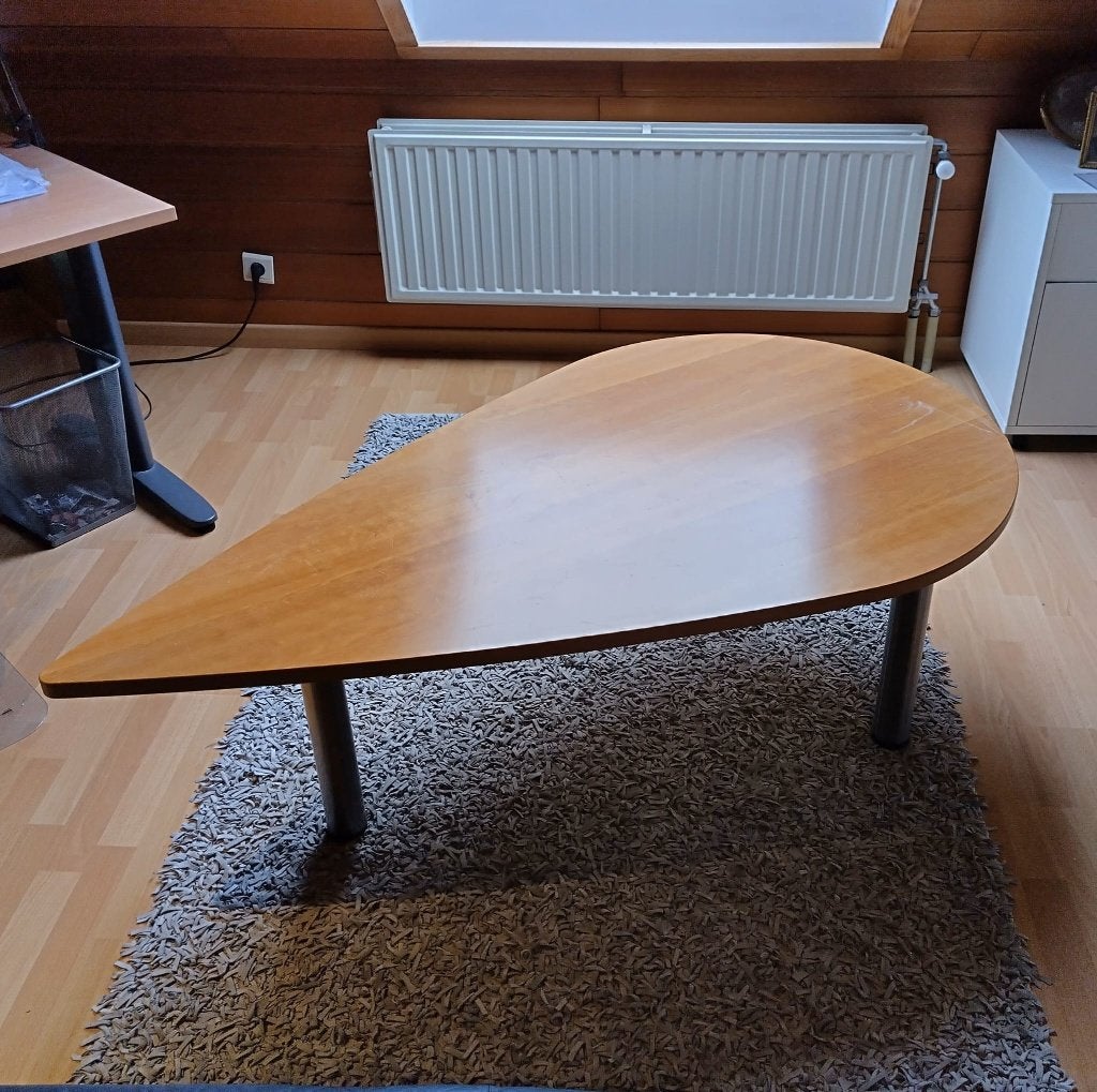 Club8 druppelvormige salontafel – 150 x 83 cm – mooie staat, Ophalen, 100 tot 150 cm, Vintage, modern, Eikenhout