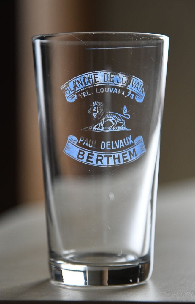 Zeldzaam antiek bierglas Brouwerij Paul Delvaux Berthem, Ophalen, Bierglas