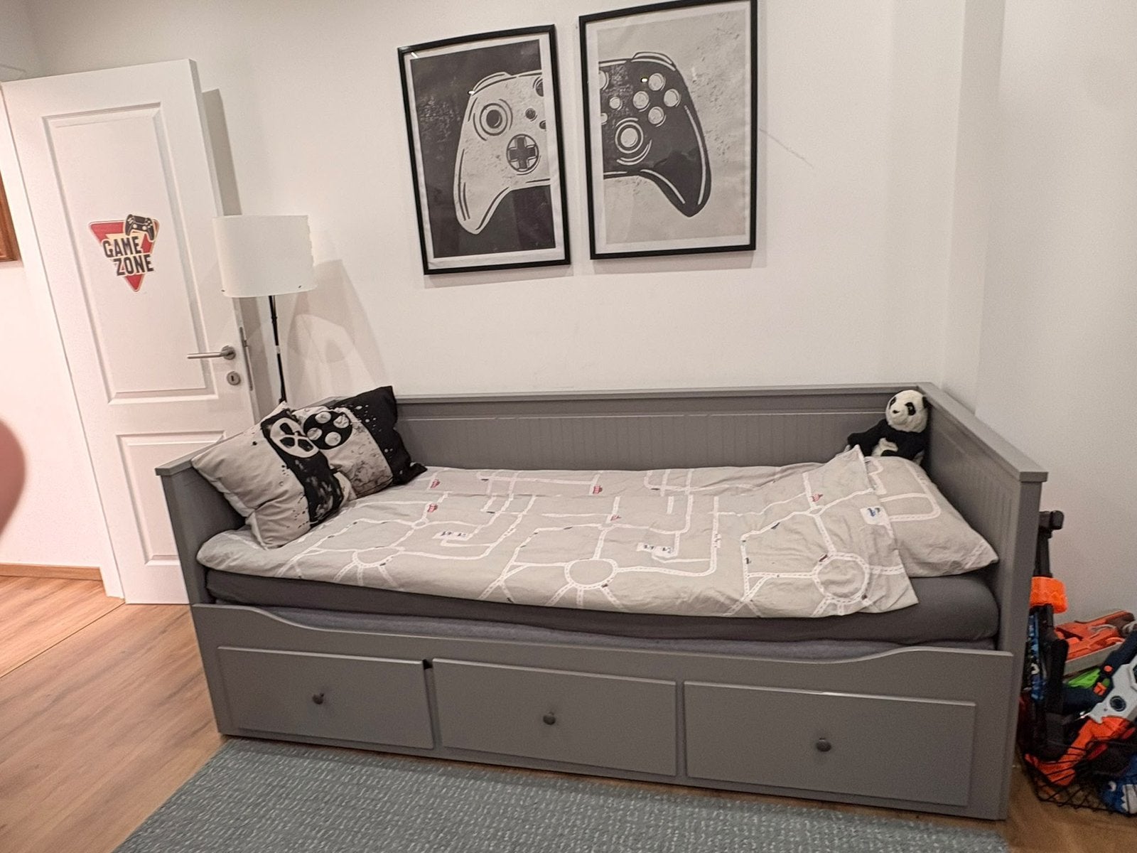 Bedbank van Ikea HEMNES, Ophalen, Zo goed als nieuw, Grijs