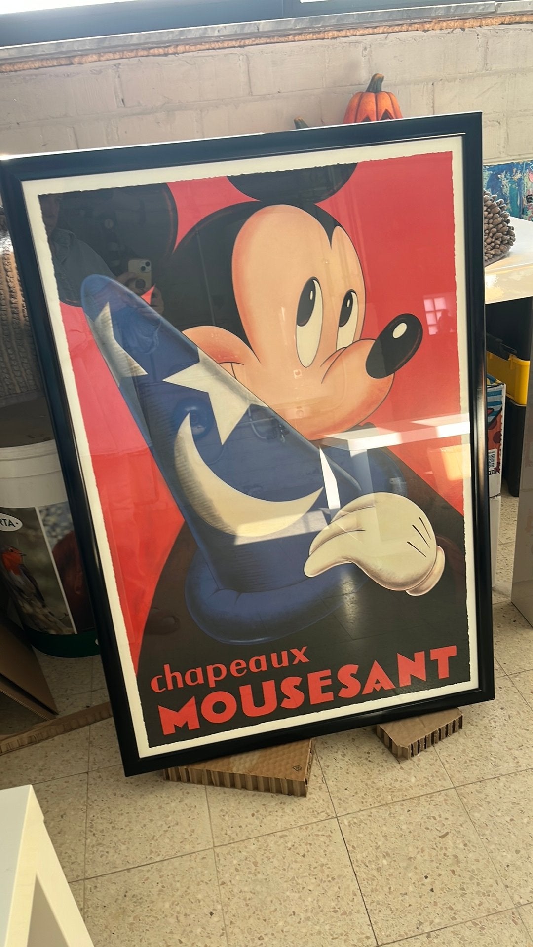 Poster Disney Mickey Mouse ingelijst, Verzamelen, Ophalen, Met lijst, Deurposter of groter, Film en Tv