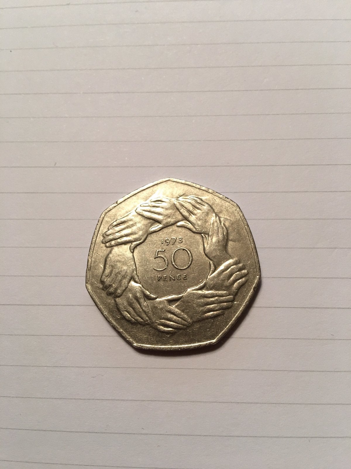 50 pence 1973, Enlèvement ou Envoi