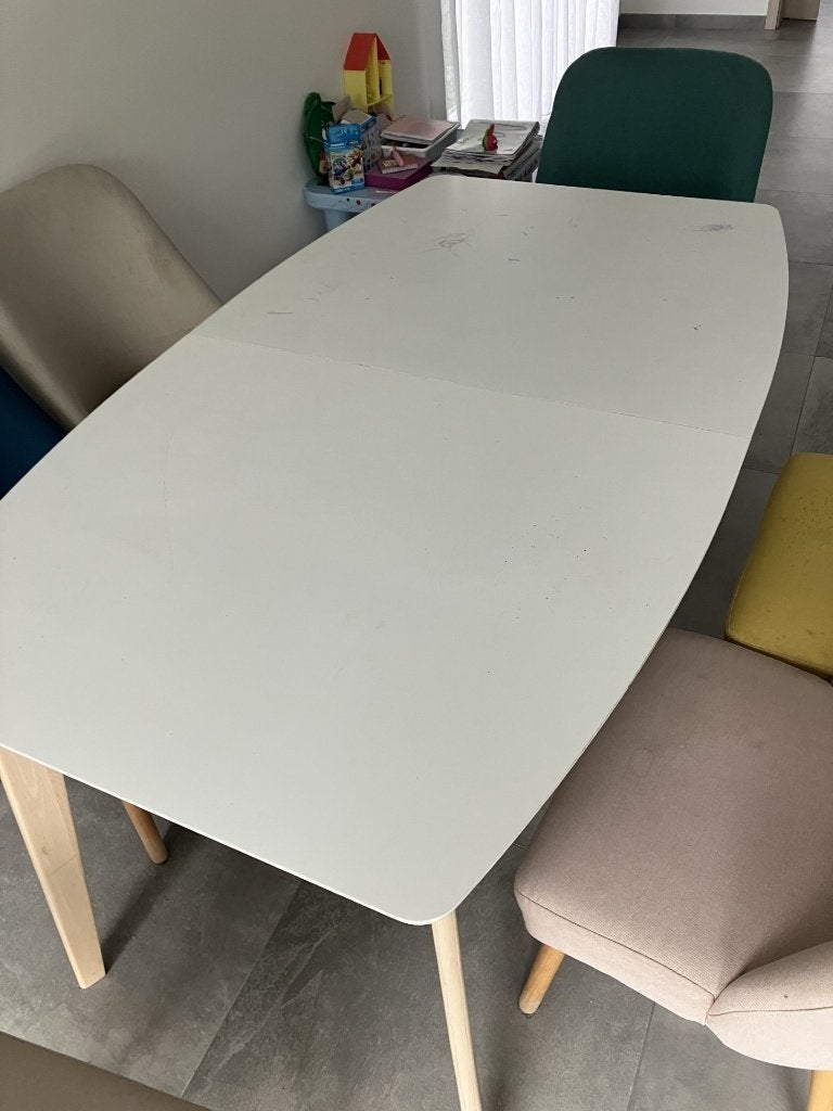 Tables et 6 chaises miliboo, 150 à 200 cm, Enlèvement, Utilisé, 50 à 100 cm