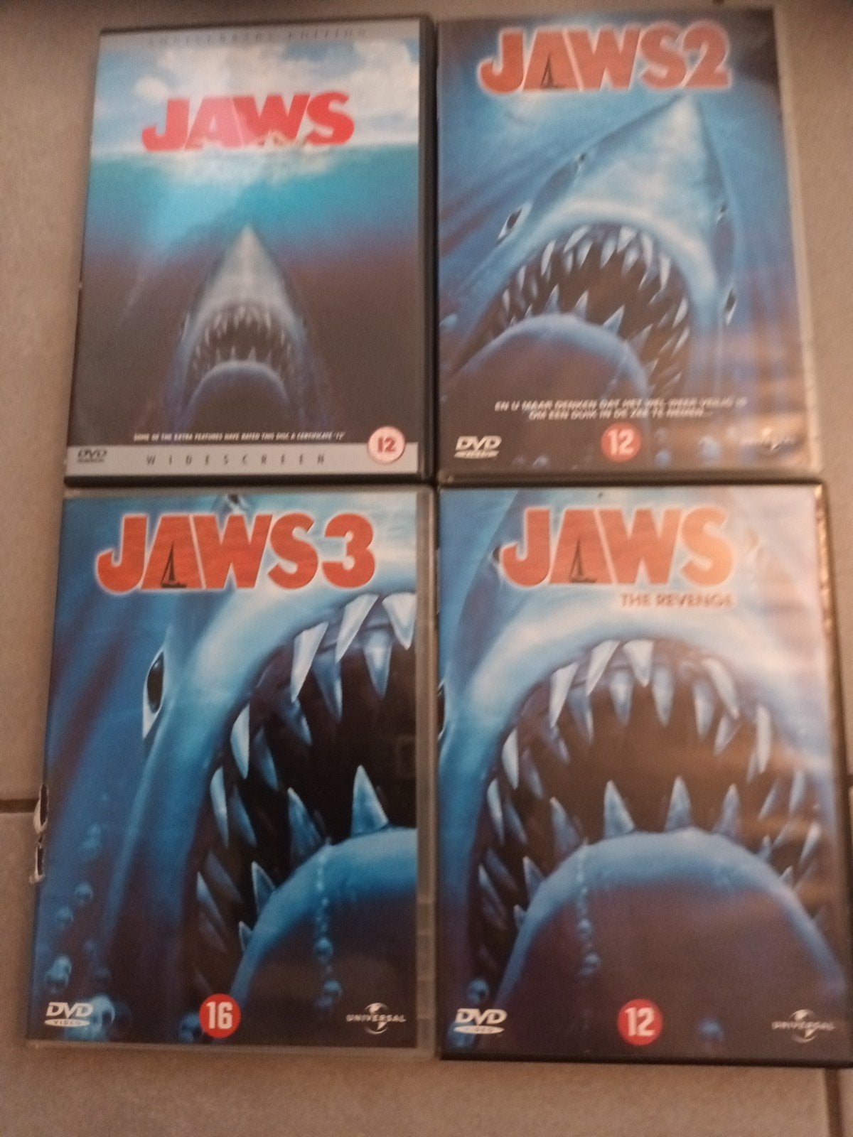 Dvds Jaws 1-4, Ophalen of Verzenden