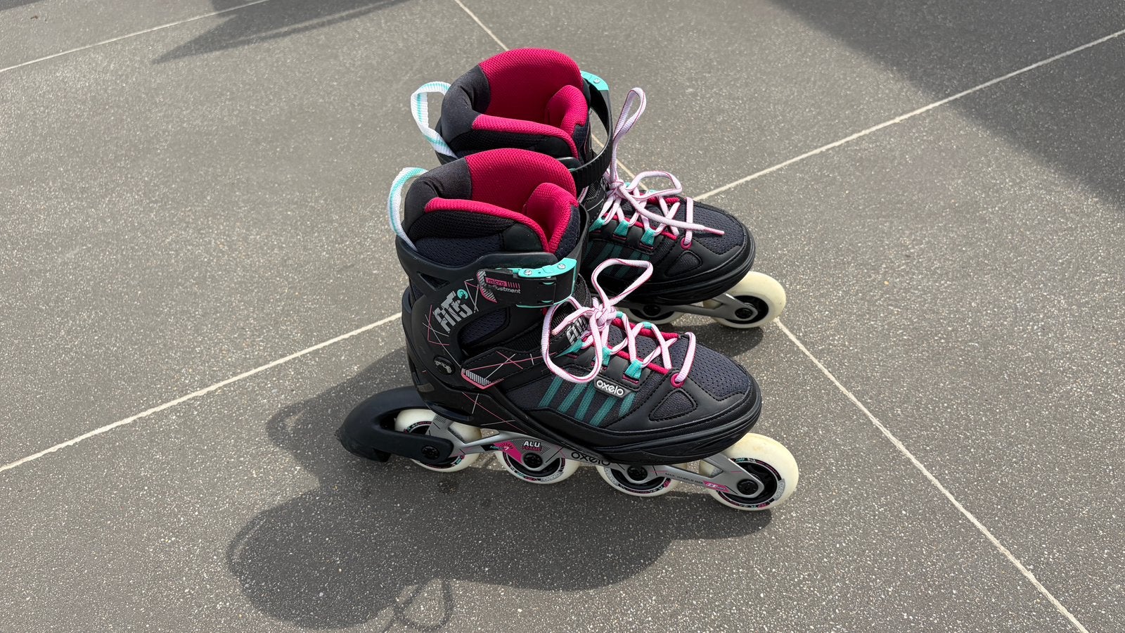 Rollers Oxelo Fit 5 – Pointure adaptable 38-41. 8-14 ans, Sport en Fitness, Skeelers, Ophalen, Verstelbaar, Zo goed als nieuw