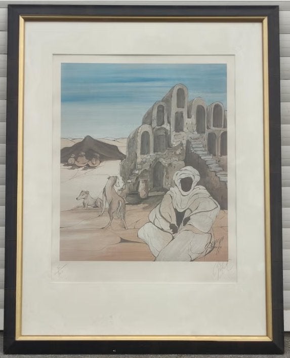 Lithographie arabisante signe, Antiquités & Art, Art | Lithographies & Sérigraphies, Enlèvement ou Envoi, Lithographie