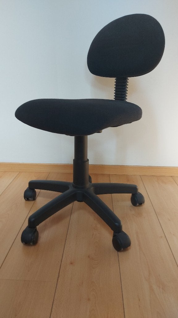 chaise de bureau sur roulette réglable en hauteur, Enlèvement, Utilisé, Noir, Chaise de bureau