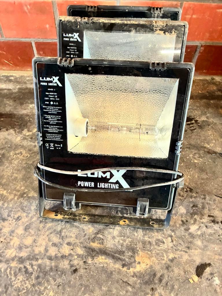 4x professionele werflampen LumX 400W (€50/stuk), Ophalen, Zo goed als nieuw
