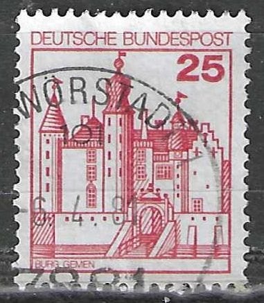 Duitsland Bundespost 1978 - Yvert 834 - Kastelen (ST), Verzenden, Gestempeld