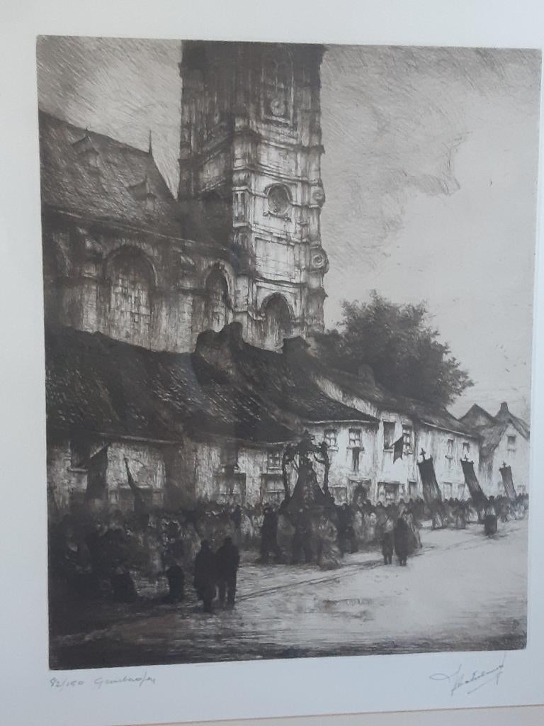 ets  Jean Batenburg, Ophalen of Verzenden, Ets, Gesigneerd