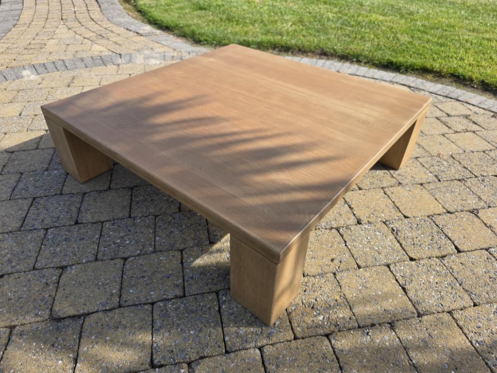 Table basse en chêne américain massif 90x90 cm, Maison & Meubles, Moins de 50 cm, Enlèvement, 50 à 100 cm, Chêne