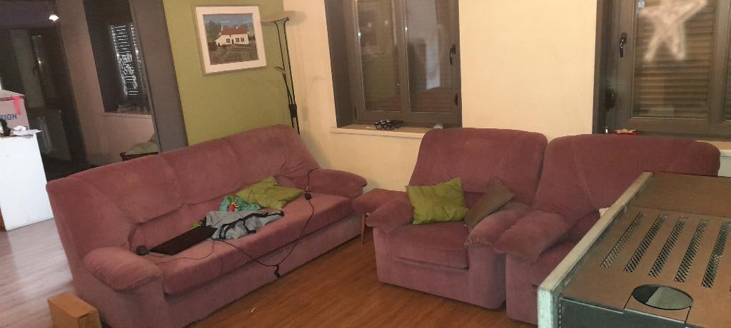 canapé 3 places et 2 fauteuils, Enlèvement, Utilisé, Trois personnes, Tissus