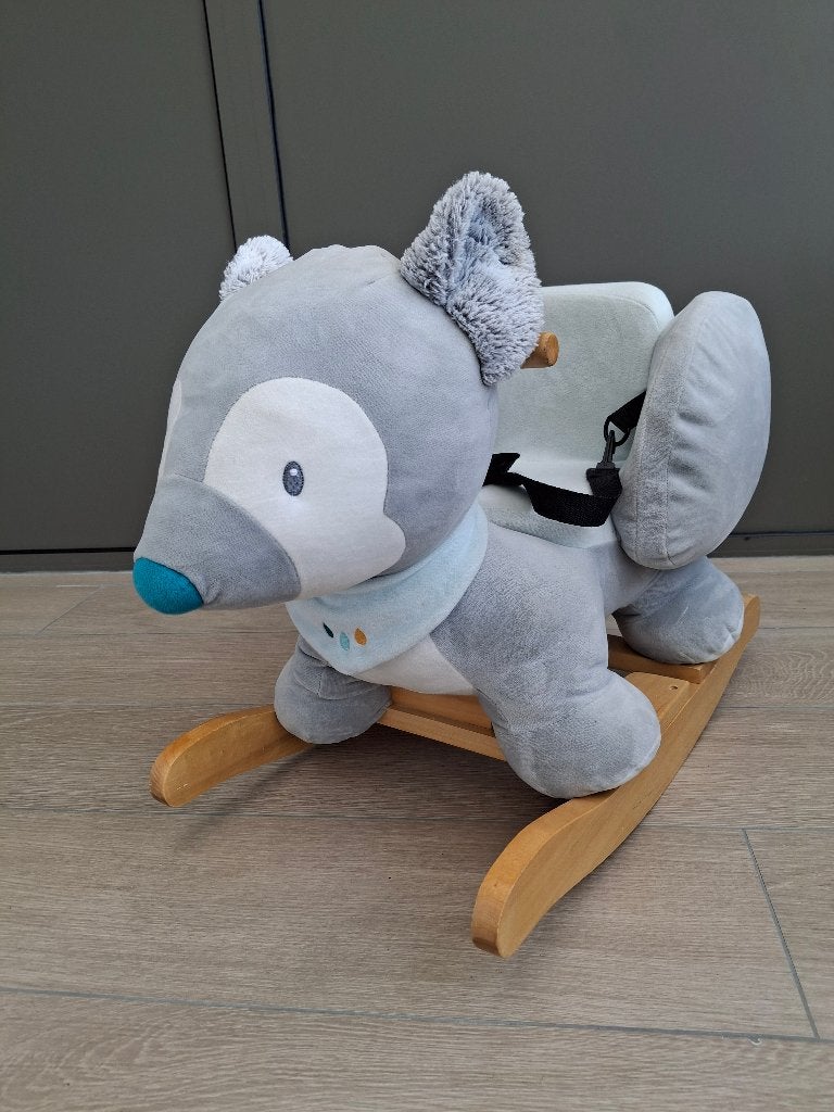 Nattou schommeldier wolf, Kinderen en Baby's, Speelgoed | Hobbelfiguren, Ophalen, Gebruikt