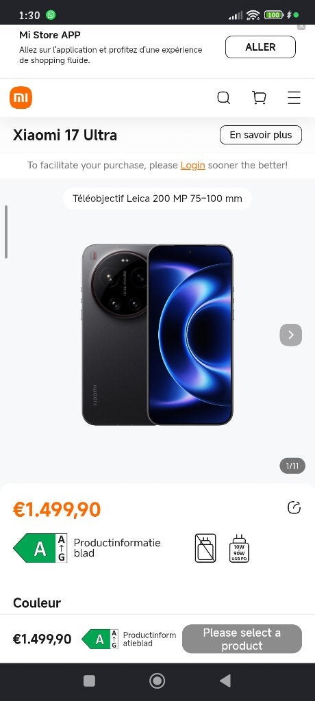Xiaomi 17 ultra, Avec abonnement, 10 mégapixels ou plus, Enlèvement ou Envoi, Comme neuf