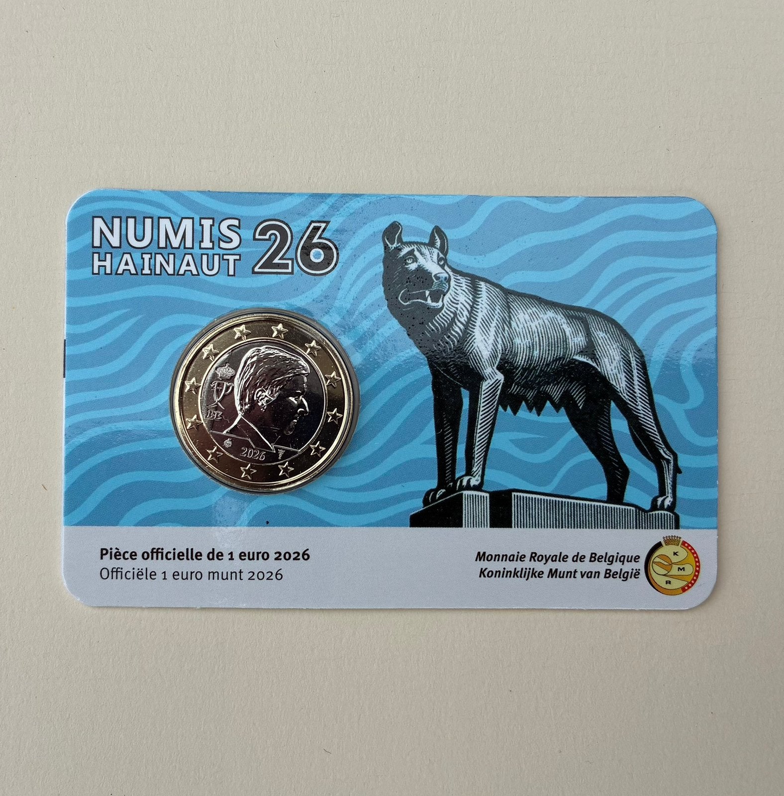 Coincard BU - €1 België Koning Filip 2026 - Numishainaut'26, Postzegels en Munten, Ophalen of Verzenden, Losse munt