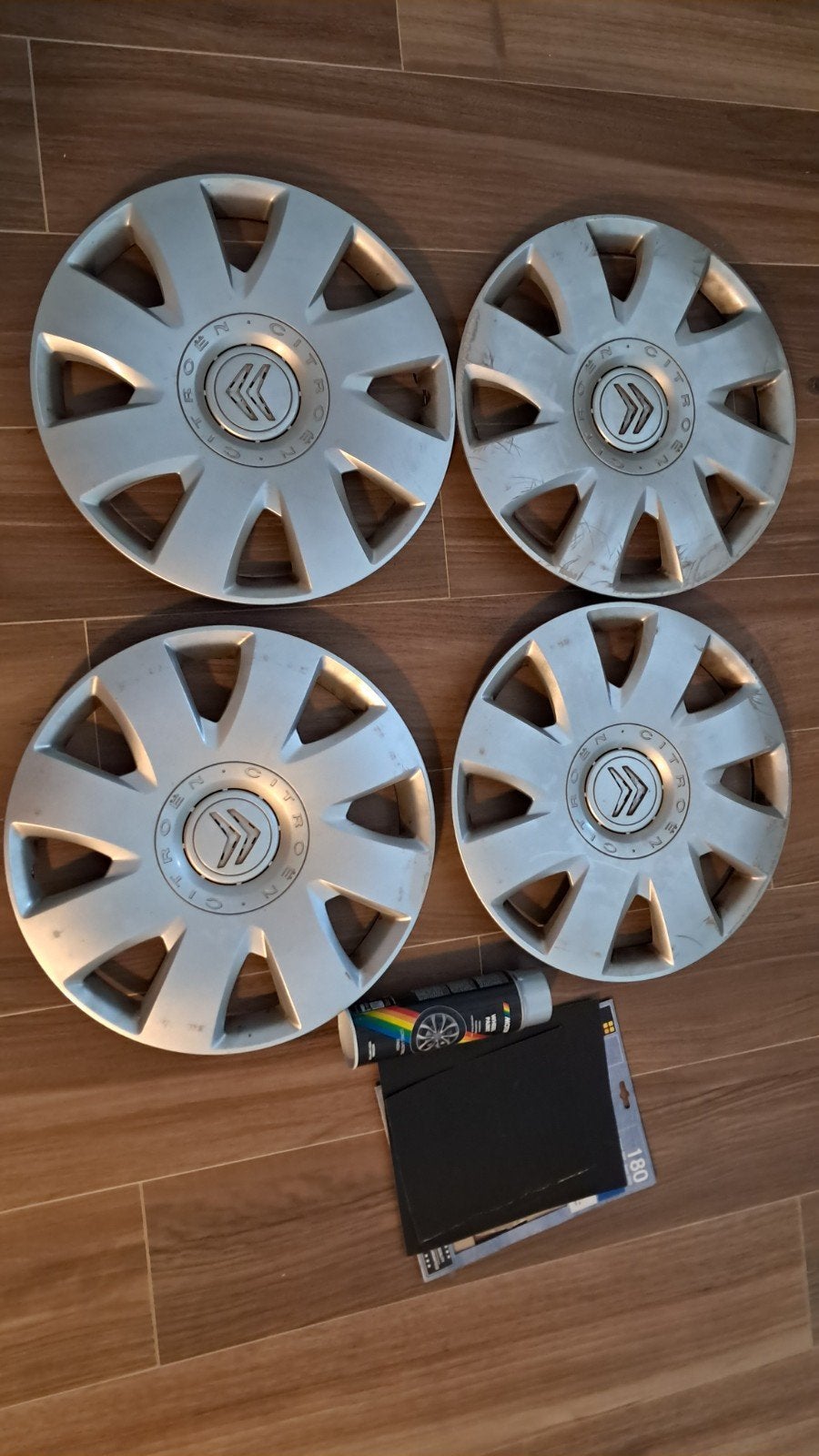 Wieldeksels wieldoppen oem Citroën 16' (spuitbus+schuurpap), Auto diversen, Wieldoppen, Ophalen of Verzenden, Gebruikt