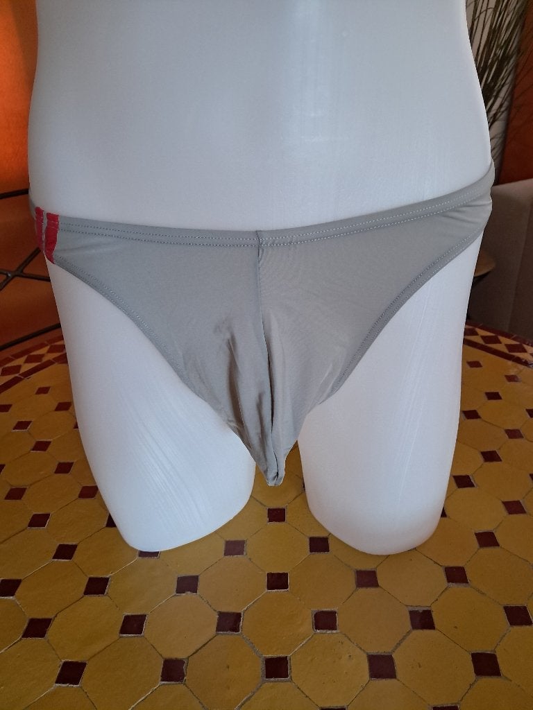 Superbe String Gris pour Homme Sexy Taille L, Enlèvement, Gris