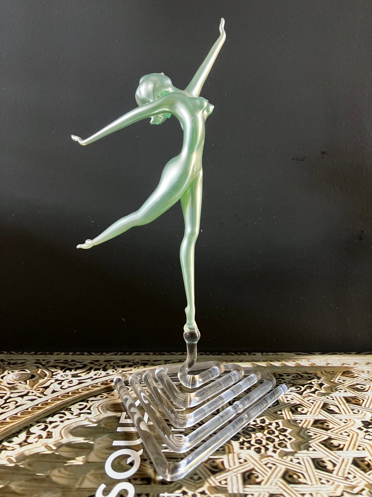 Art Deco danseuse ’30 Bimini Werkstätte Oostenrijk glass, Ophalen