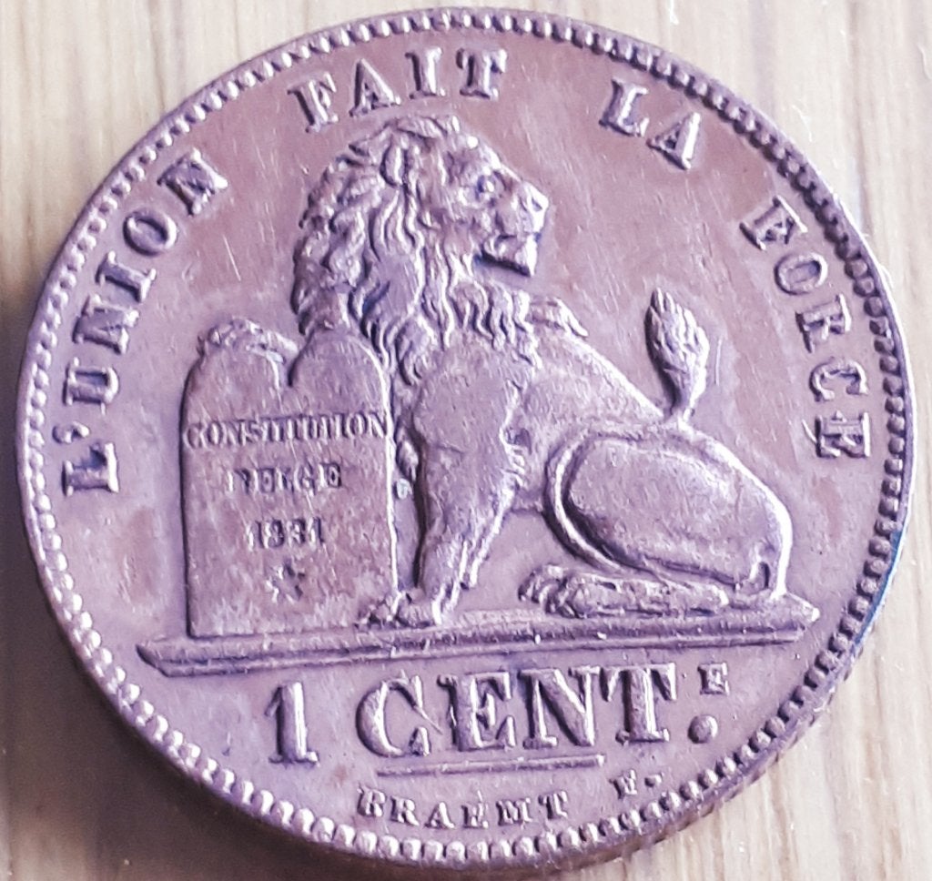 BELGIË : 1 CENT 1907 KM 34.1 UNC, Postzegels en Munten, Ophalen of Verzenden, Brons, Losse munt