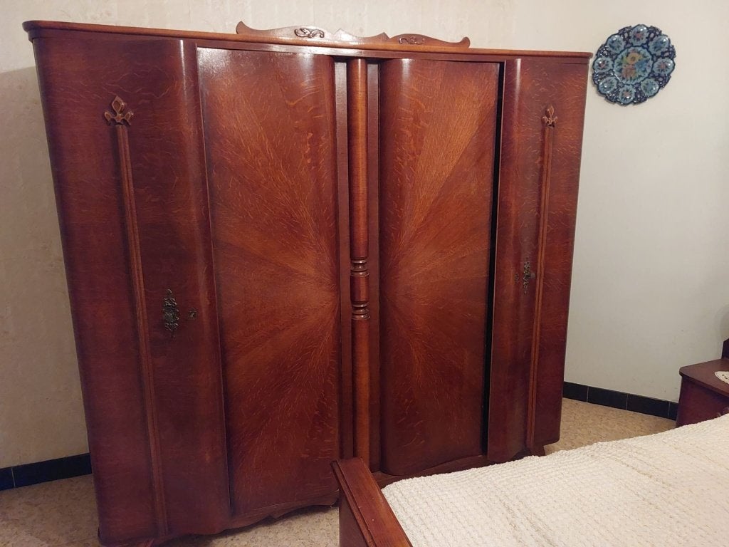 Slaapkamer, Huis en Inrichting, Slaapkamer | Bedden, Ophalen, Gebruikt, Bruin, Tweepersoons