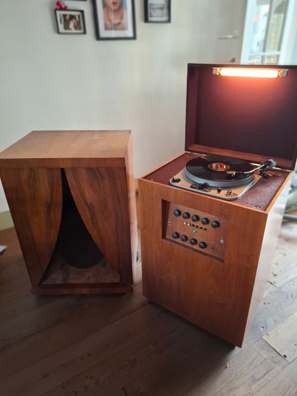 platenspeler Garrard 301 met versterker, meubel en box, Audio, Tv en Foto, Ophalen, Gebruikt, Platenspeler, Overige merken