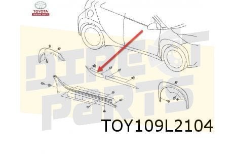 Toyota Aygo X (3/22-) stootlijst Achterportier rechts  (zwar, Autos : Pièces & Accessoires, Neuf, -, -, Toyota