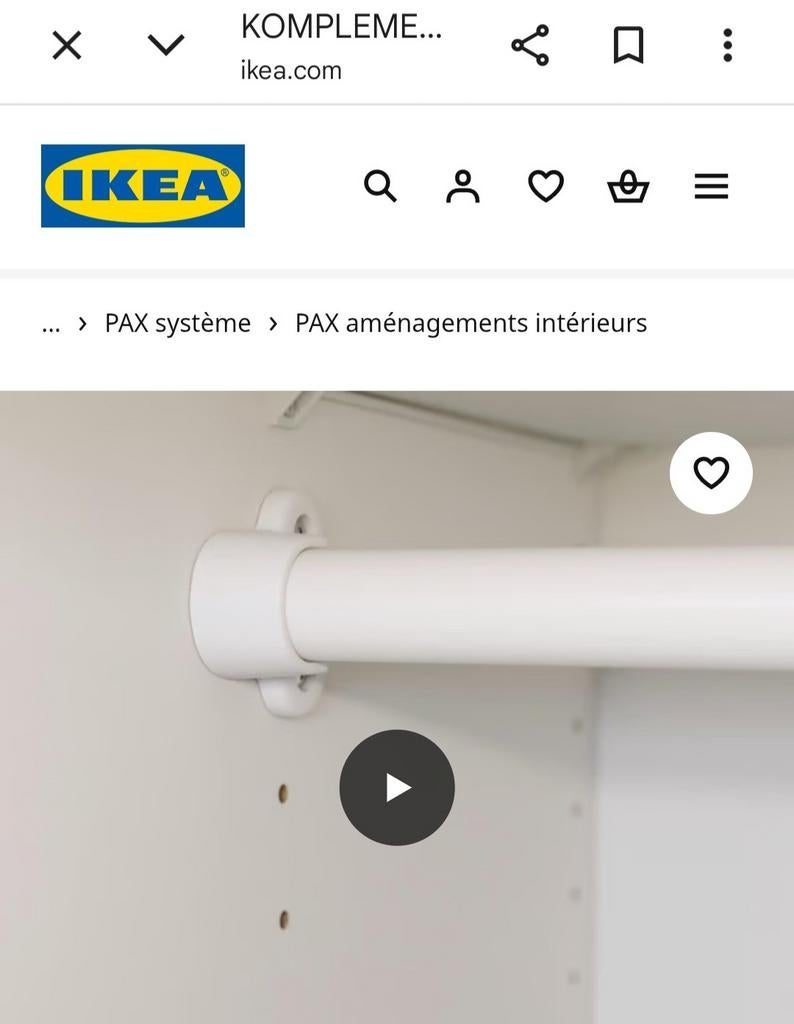 Kledingroede komplement ikea, Enlèvement