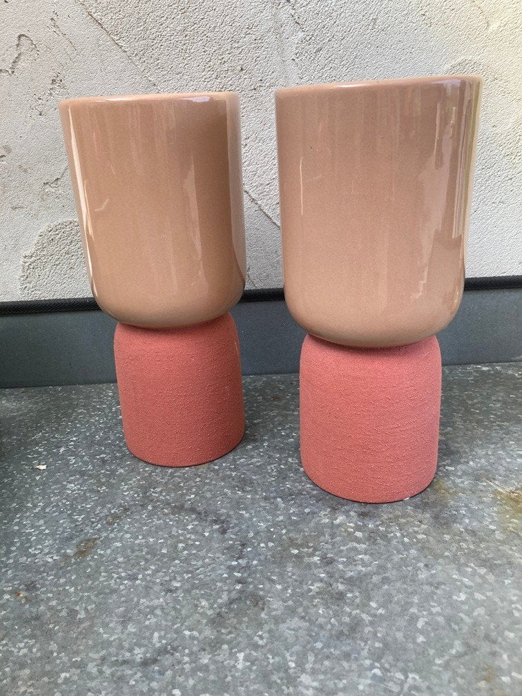 VAAS DUBLO BEIGE TERRA HOOG 24,8 CM NIEUW, Overige kleuren, 25 cm, Nieuw, Ophalen of Verzenden