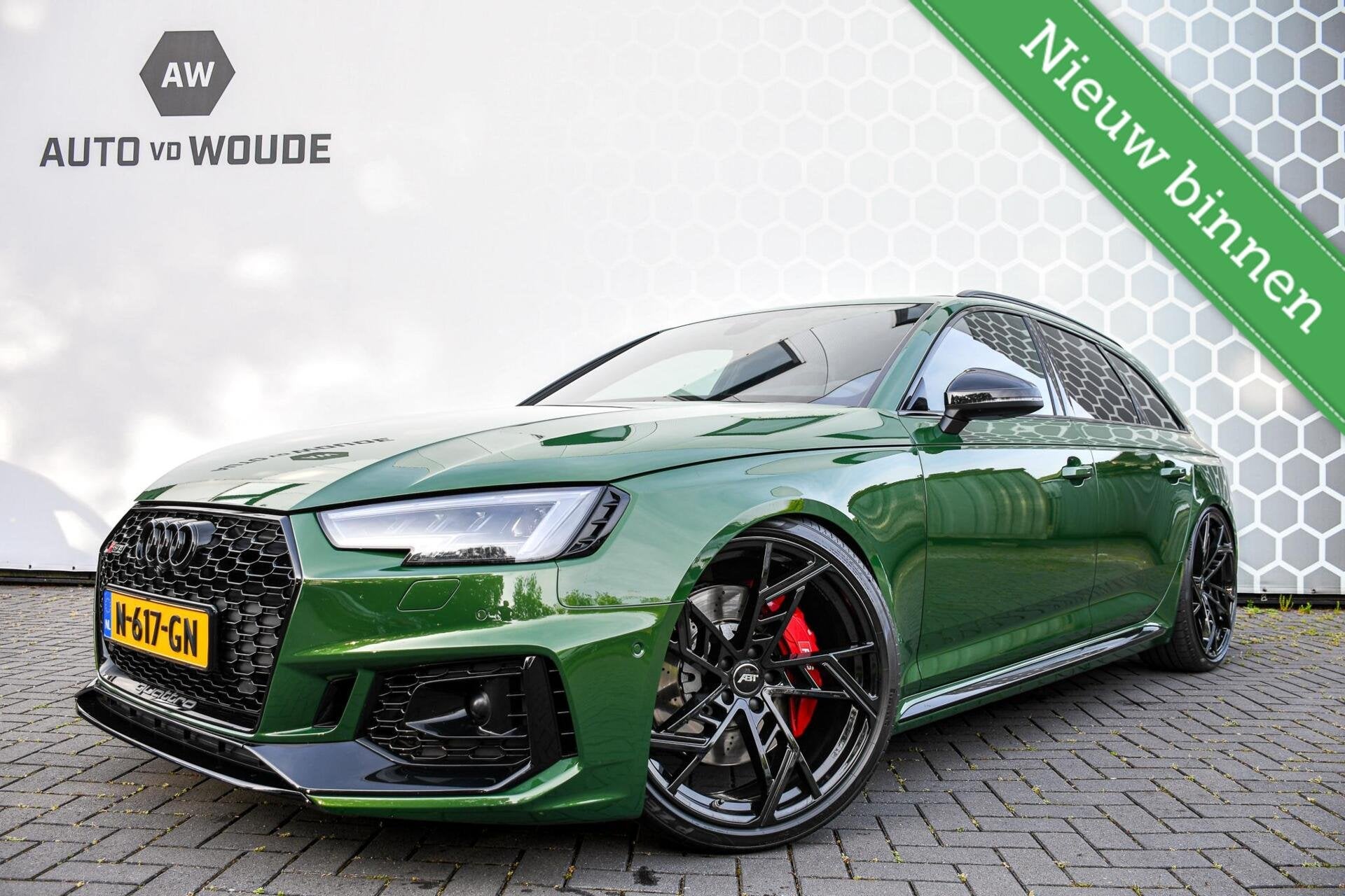 Audi RS 4 Avant 2.9 TFSI RS4 quattro KW V3 schroefset ABT, Auto's, Audi, Automaat, Gebruikt, Adaptive Cruise Control, Leder