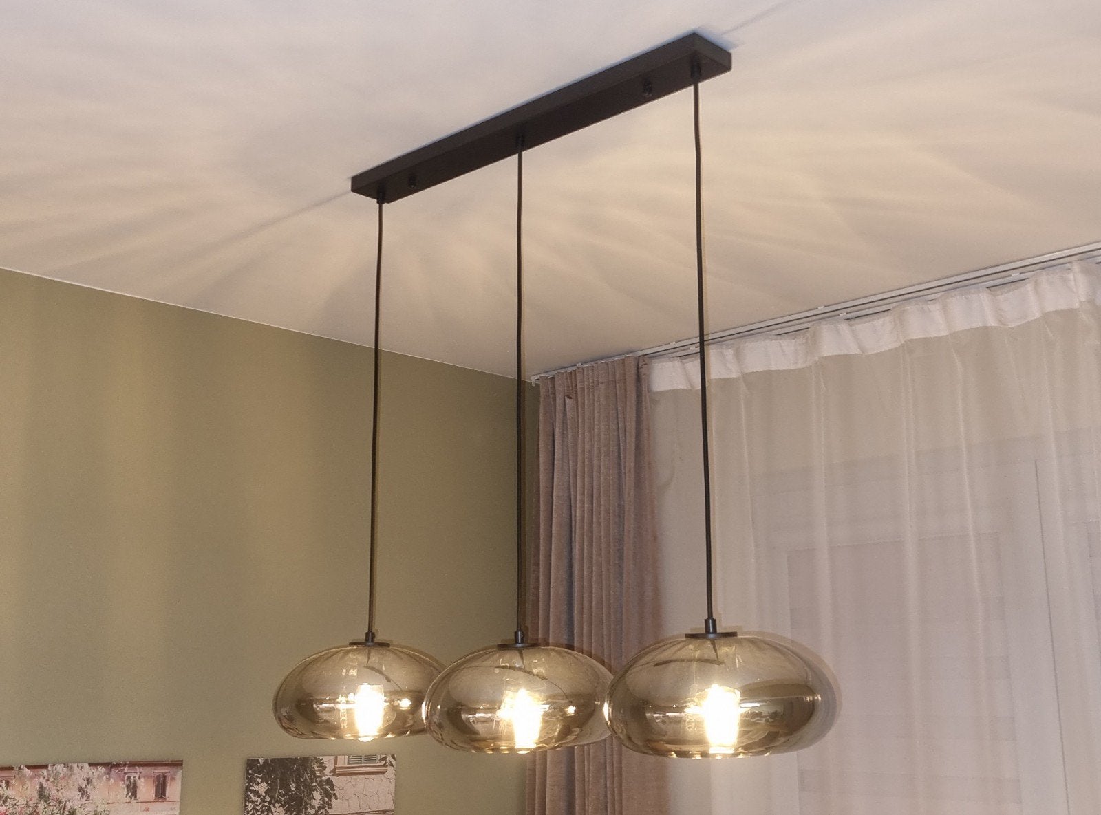 Ayesha Art-deco hanglamp, Nieuw, Glas, Art-déco Moderne, E27 (groot)