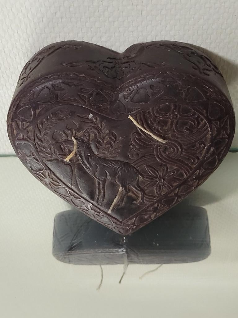 decoratieve kaars hart mountain ibex edelweiss 16 X 16, Overige materialen, Ophalen of Verzenden, Zo goed als nieuw, Minder dan 25 cm