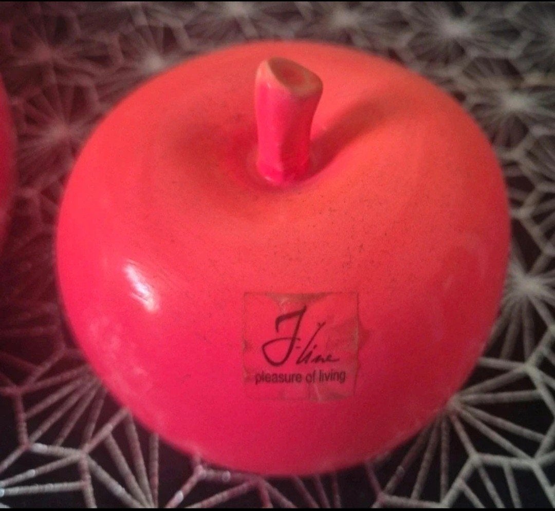 Lot de 5 pommes décoratives en céramique rose J-Line, Envoi