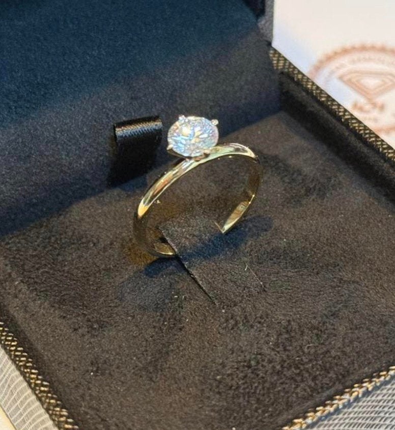 Nieuwe 14K gouden verlovingsring met 1.05ct diamant- 17,75mm, Neuf, Enlèvement ou Envoi, Or, 17 à 18