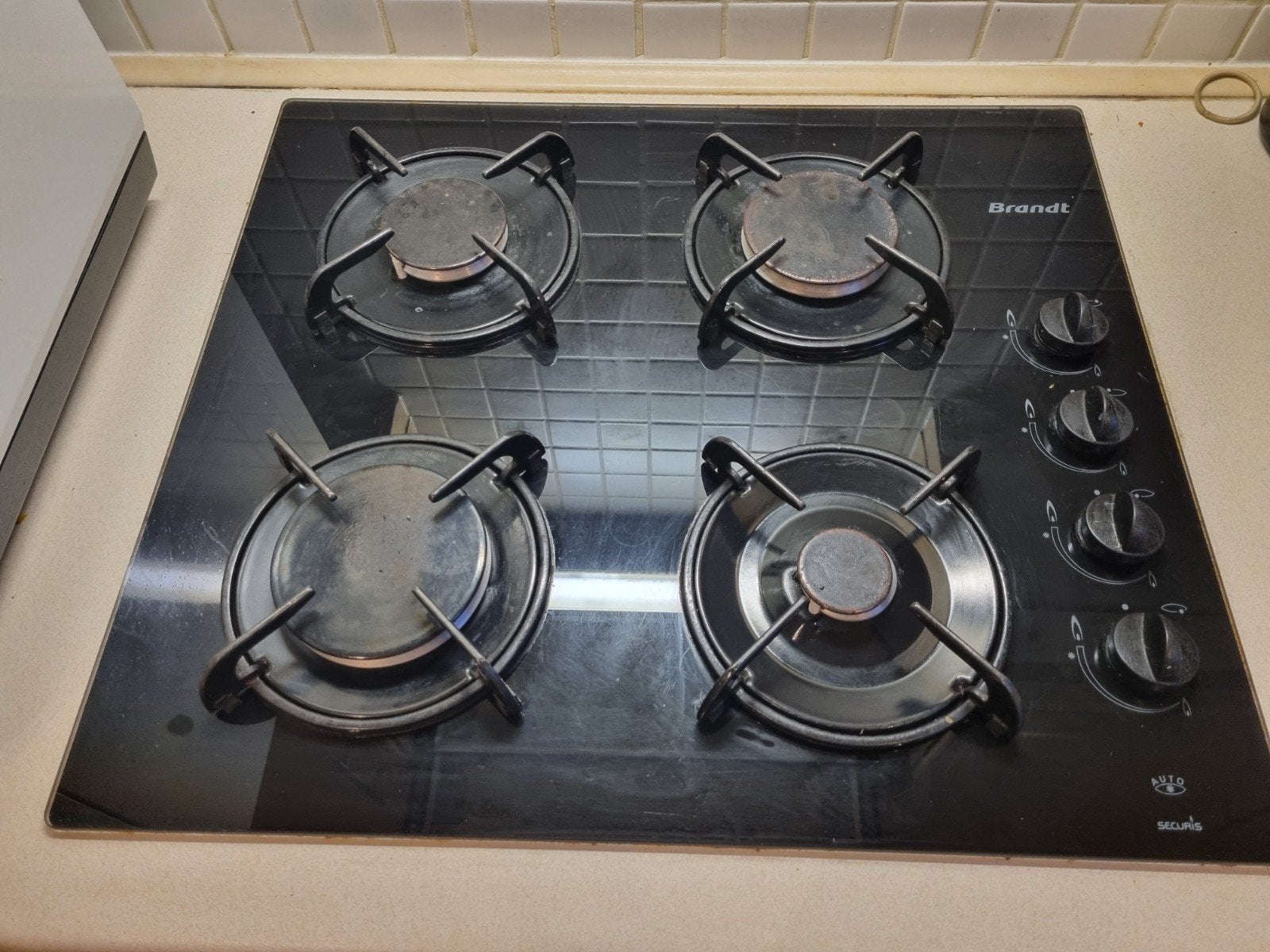 Gasvuur met elektrische ontsteking, Ophalen, Gebruikt, 4 kookzones, Inbouw