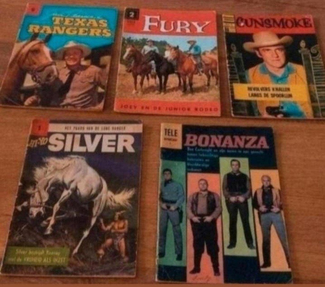 5 oude western strips, Ophalen of Verzenden